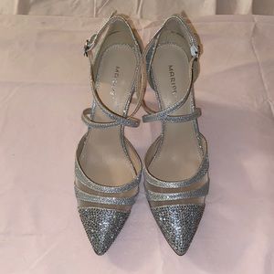 Silver Pointed Prom Heels